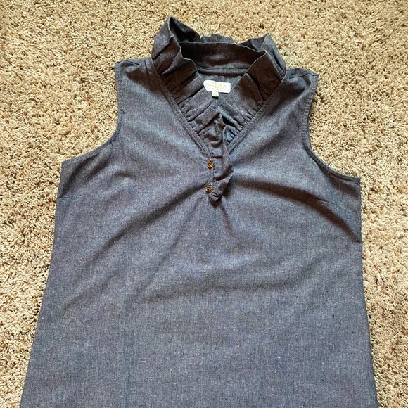 Mud Pie Tops - Ruffle collar sleeveless blouse, size M